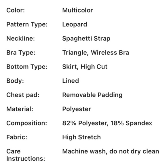 Black Leopard Print 3 Pc Bikini Set w/ Beach Skirt - Picture 5 of 6